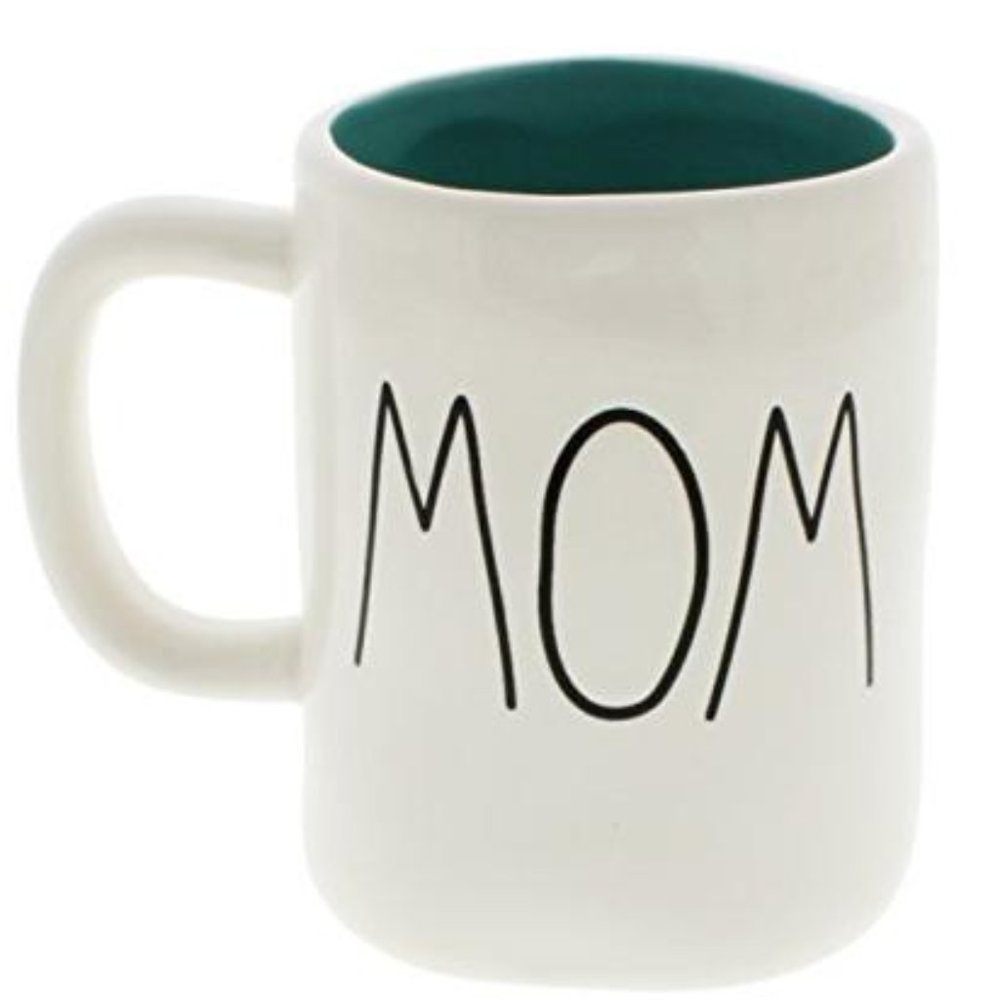 NEW RAE DUNN | Mom Spellout Blue Interior 12 ounce Coffee Mug